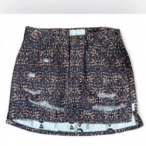One Teaspoon Womens Mini Skirt Size 26 Azteca Leopard Vanguard Button Front
